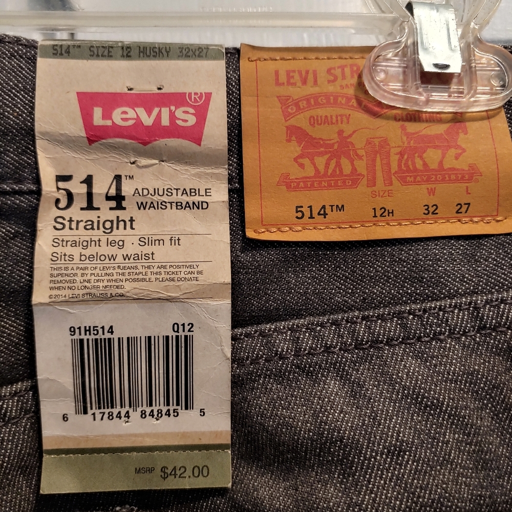 Levi's 514 34 × 27 Husky straight fit Gray Jeans - Picture 6 of 6